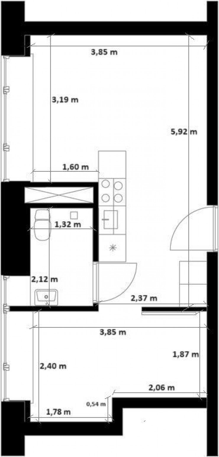 Blok D - 2 værelses Type D