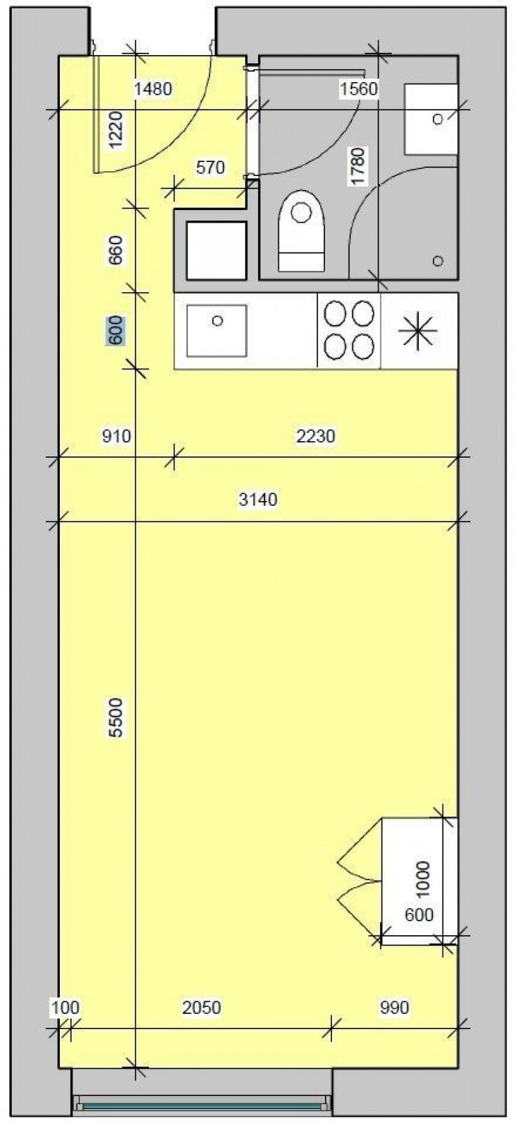 Blok A & B - 1 værelses