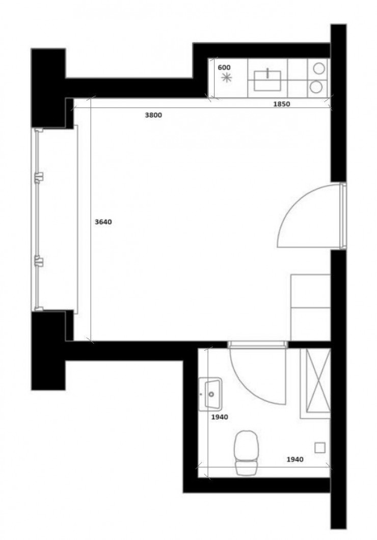 Blok D - 1 værelses Type E