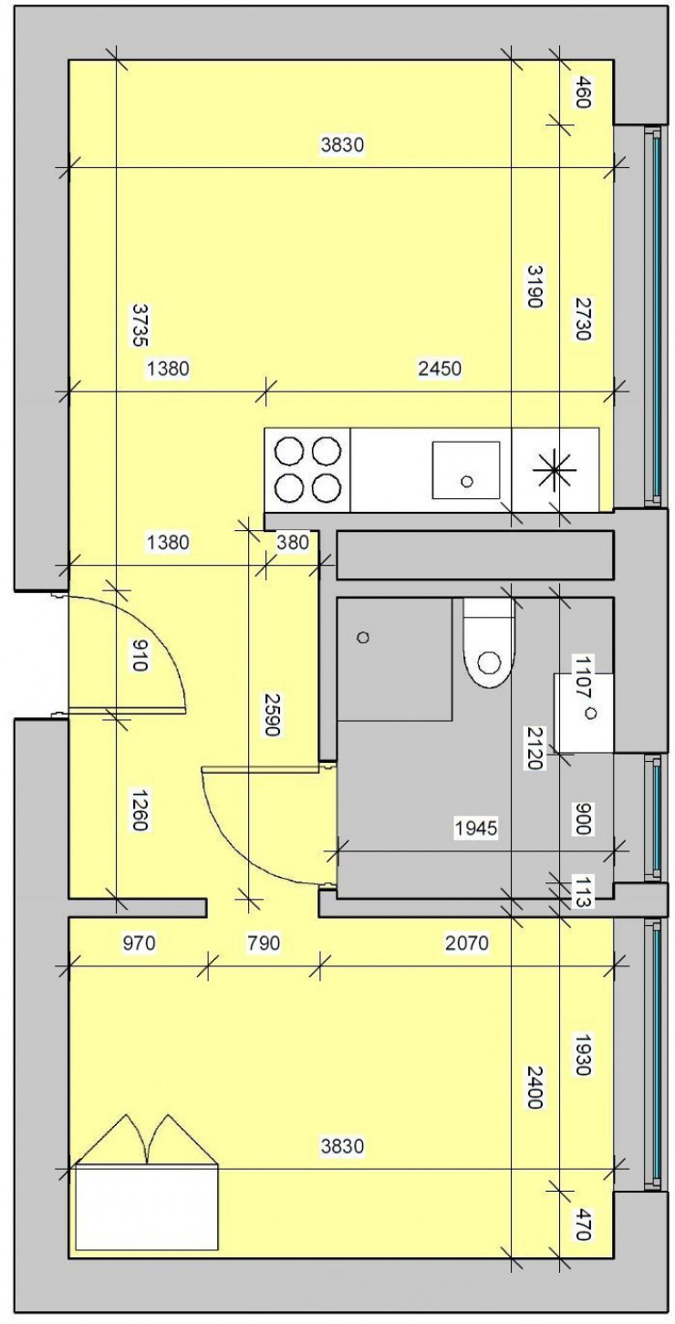 Blok D - 2 værelses Type H